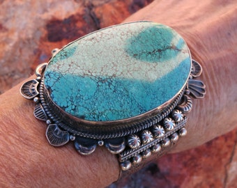 Henry Morgan-Navajo- /Sand Cast Bracelet Harry Morgan Sterling
