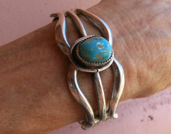 BRIGHT BLUE TURQUOISE, Navajo Bracelet, 53 Grams,… - image 6