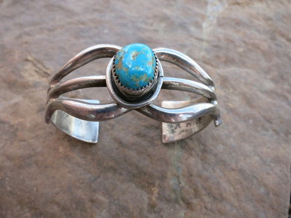 BRIGHT BLUE TURQUOISE, Navajo Bracelet, 53 Grams,… - image 2
