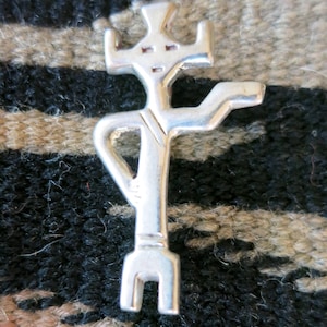 STERLING KACHINA PIN, Yei Dancer, Navajo, Handmade, Stamped " Sterling