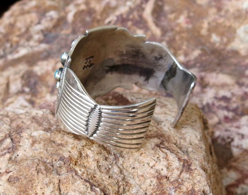 VINTAGE NAVAJO BRACELET by James Shay 78 Grams Turquoise Etsy