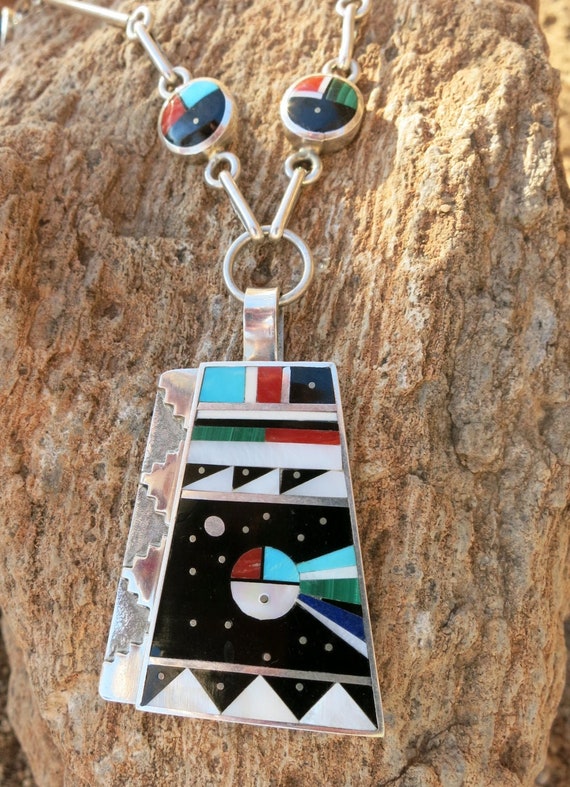 ZUNI INLAY NECKLACE by Harold Smith, 22" Long, 51 