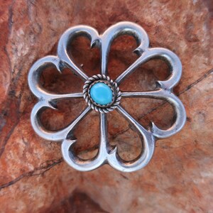 Large Navajo BROOCH, Turquoise, 24 Grams, Sterling