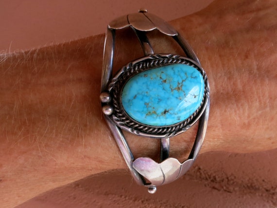 AMAZING MORENCI TURQUOISE Bracelet, Vintage Navaj… - image 7