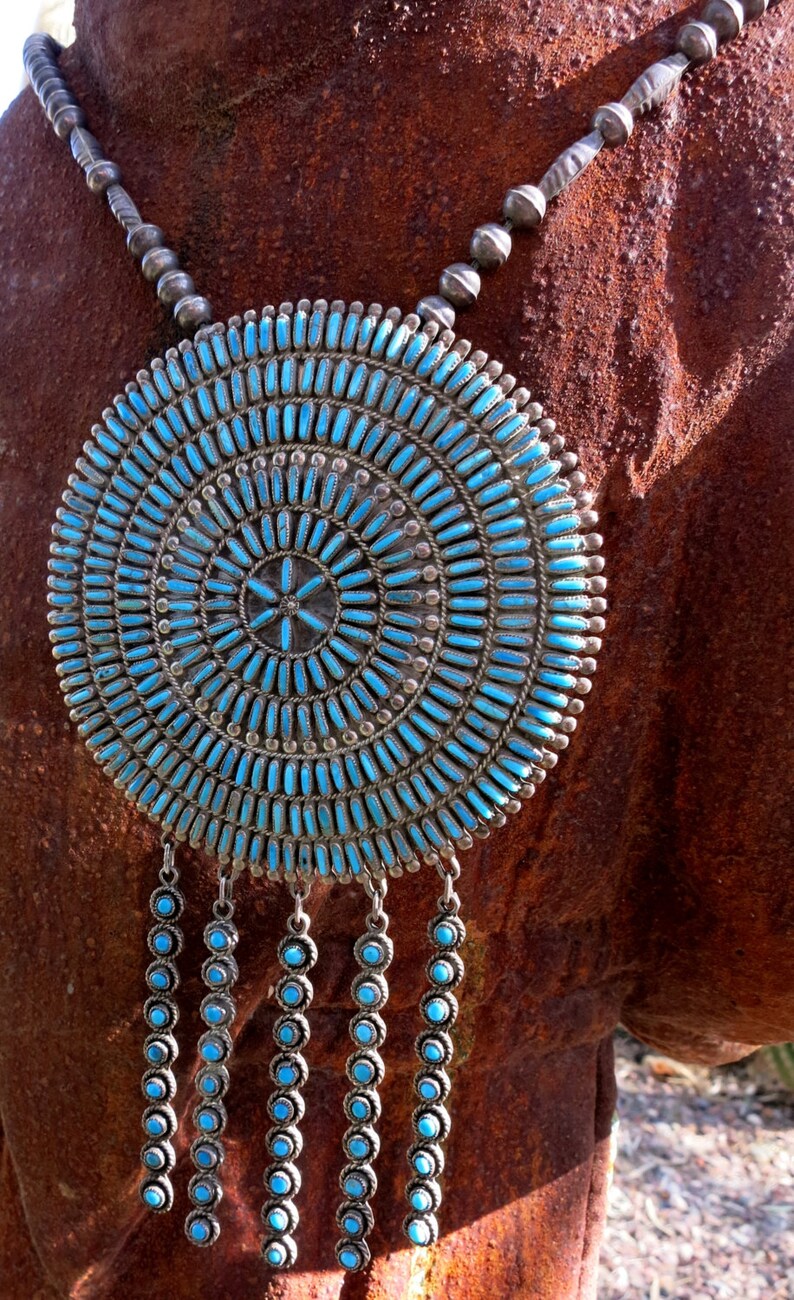 STUNNING ZUNI NEEDLEPOINT Ceremonial Necklace Valentino & Etsy