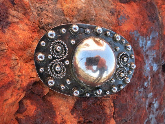 VINTAGE NAVAJO STERLING Silver Brooch, Ca 1950's - image 2