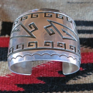 VINTAGE HOPI BRACELET, Hefty 97 Grams, Sterling Silver