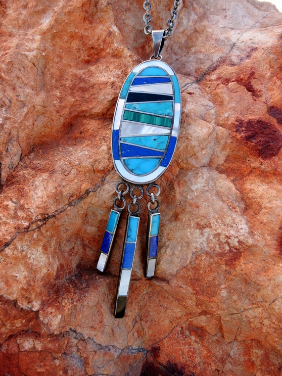 Julie Lamy Vintage Native American Zuni Blue Gem Turquoise Sterling Silver Ring Old Julie Lamy Vintage Native American Zuni Blue Gem Turquoise Sterling Silver Ring Old