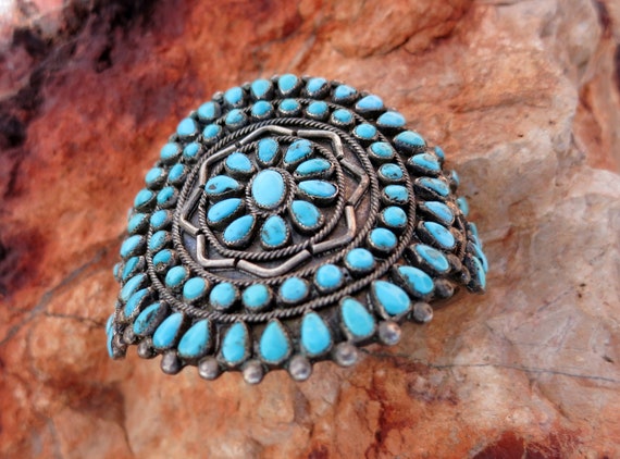 MAGNIFICENT ZUNI BRACELET, Petit Point Turquoise … - image 5