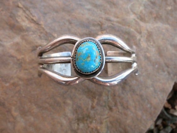 BRIGHT BLUE TURQUOISE, Navajo Bracelet, 53 Grams,… - image 1