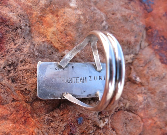 RENOWNED ZUNI PANTEAH Inlay Ring, Signed & Sterli… - image 3