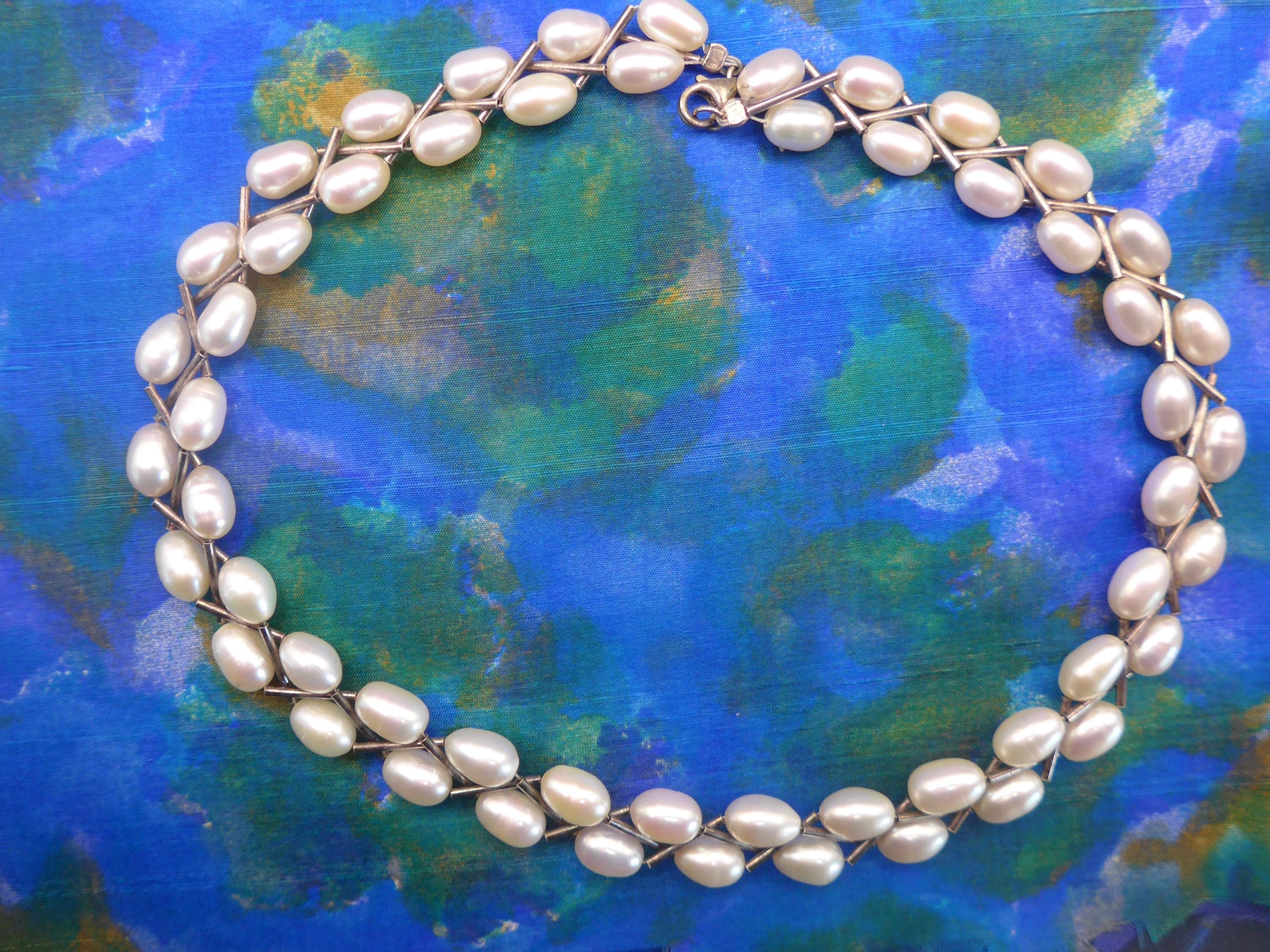 Collier Ras-de-cou Vintage Art Déco - Double Rang De Perles En Verre Nouées - Couleurs Pastel - Occasion