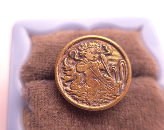 Vintage Picture Button - Cherub on Mythical Dragon Metal Button - Etsy