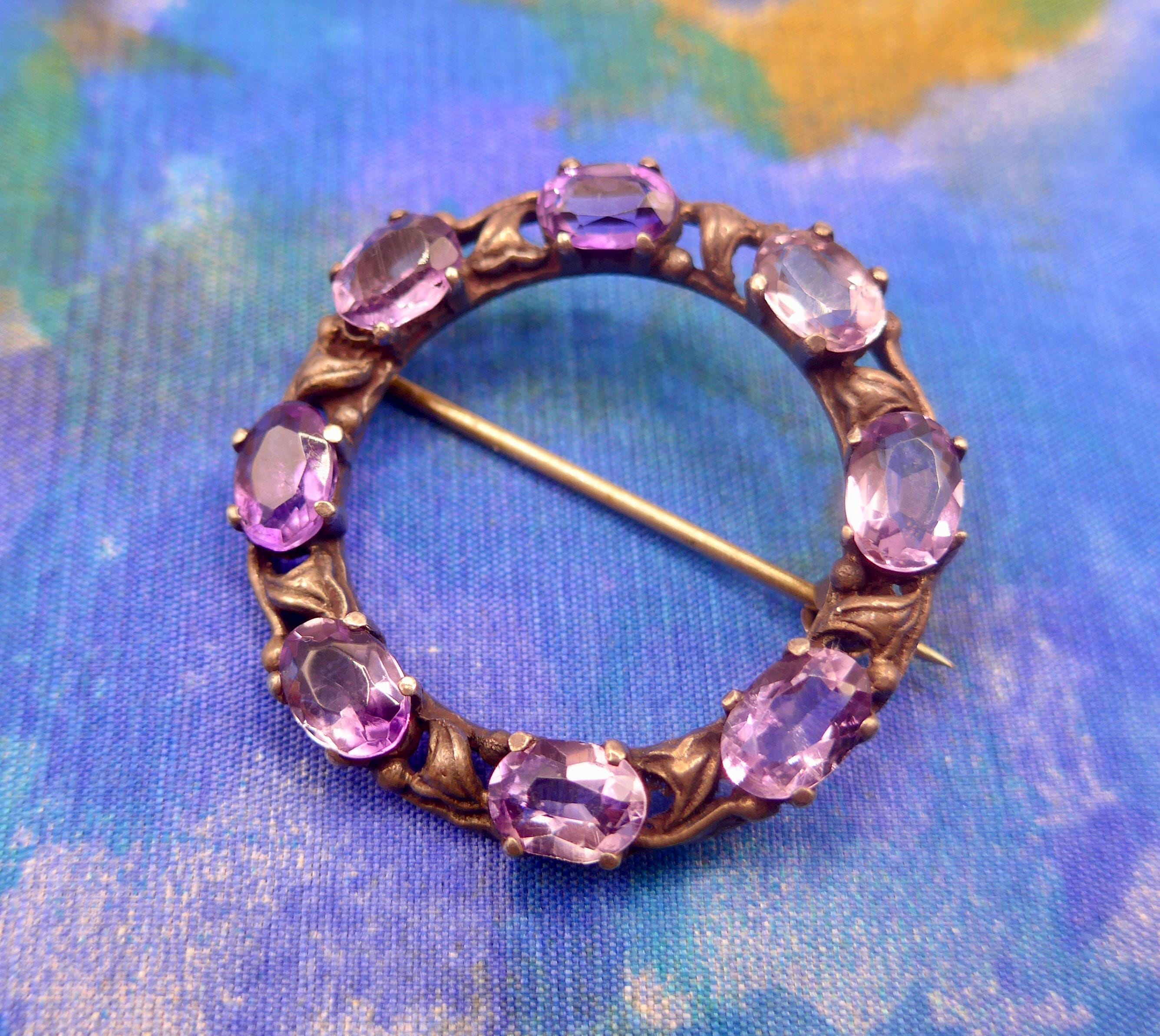 NOVICA Amethyst Sterling Silver Brooch - 'Lilac Story' Floral Design Handcrafted Jewelry