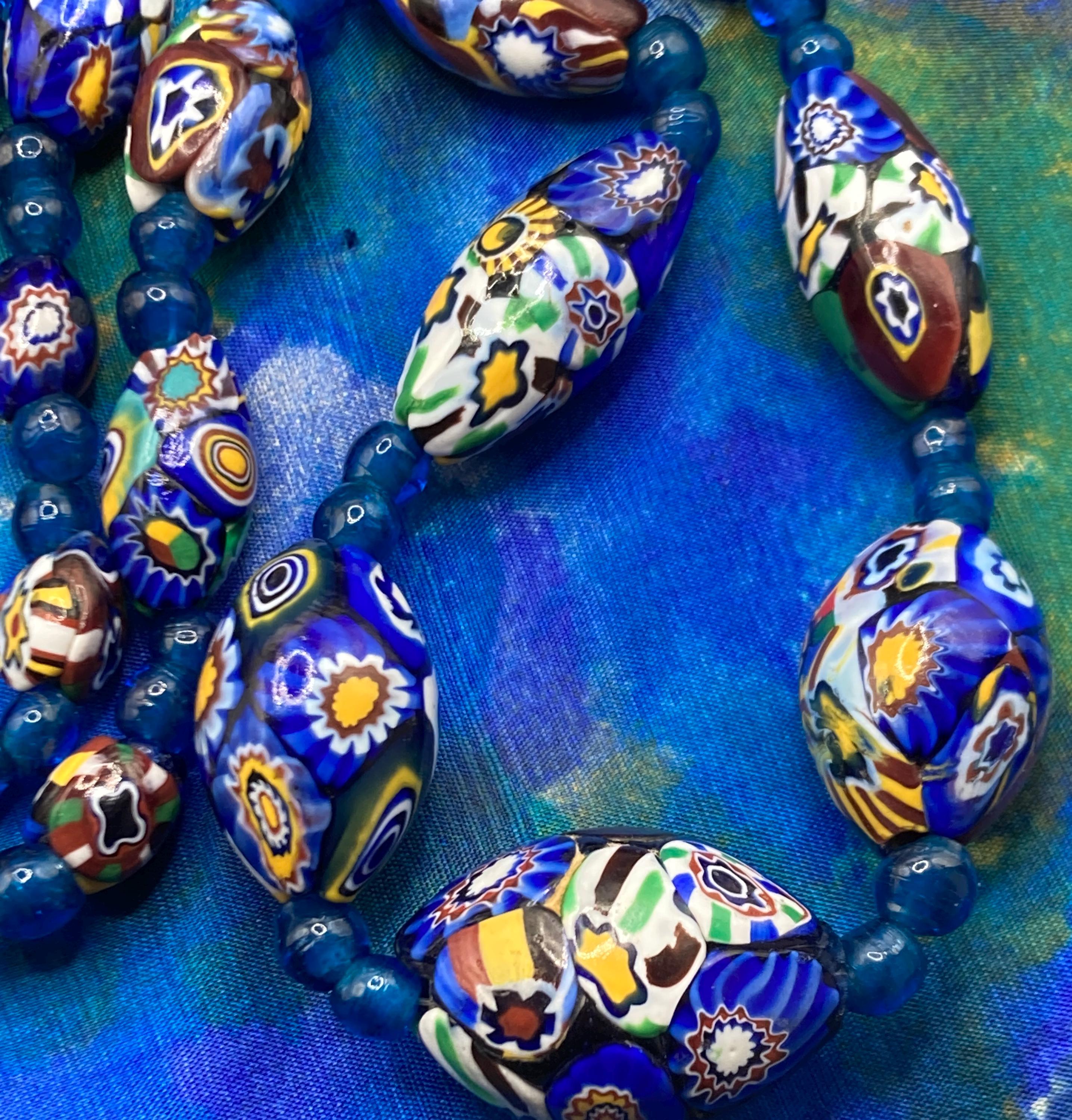 Venetian murano millefiori glass beads - Etsy 日本
