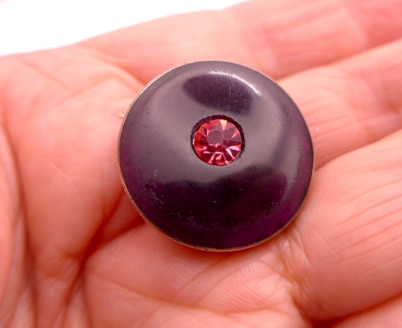 Vintage Purple Pink Celluloid Brooch - Edwardian … - image 2