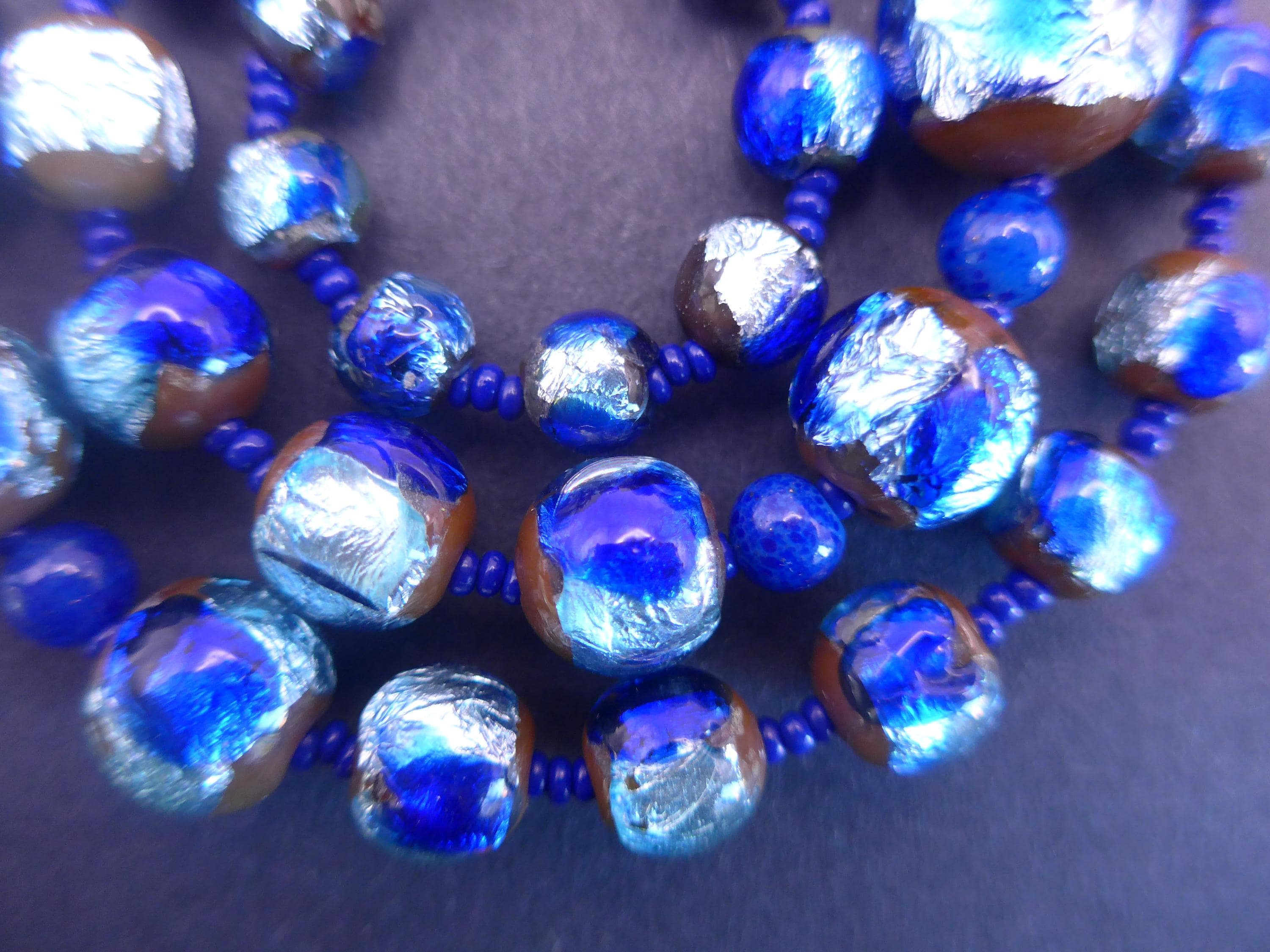 1930's vintagebeadsネックレス 1930's vintagebeadsネックレス Vintage 1930's blue glass
