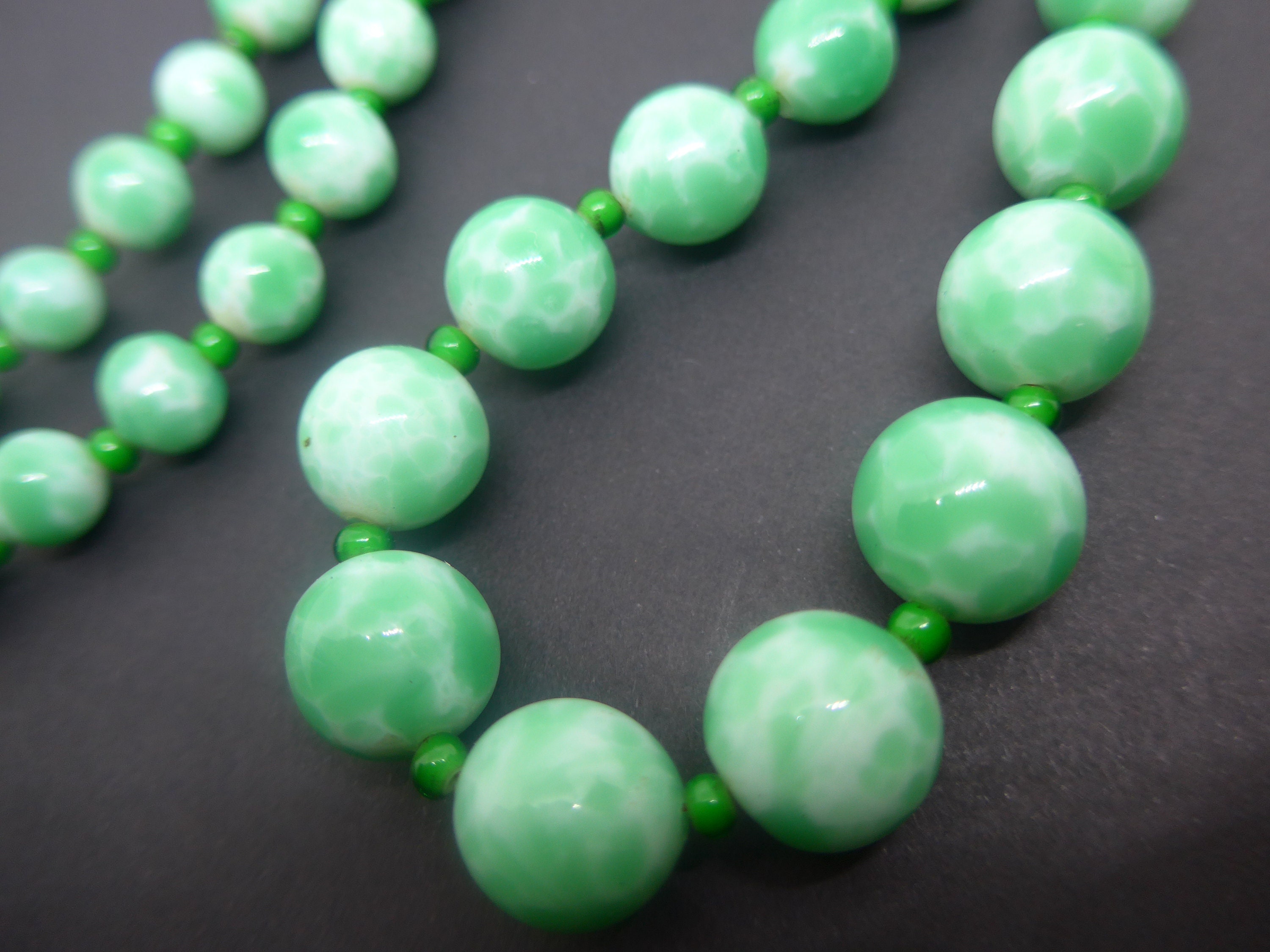 Vintage Sea Glass Green Beads in Aqua Green - Cailini Coastal