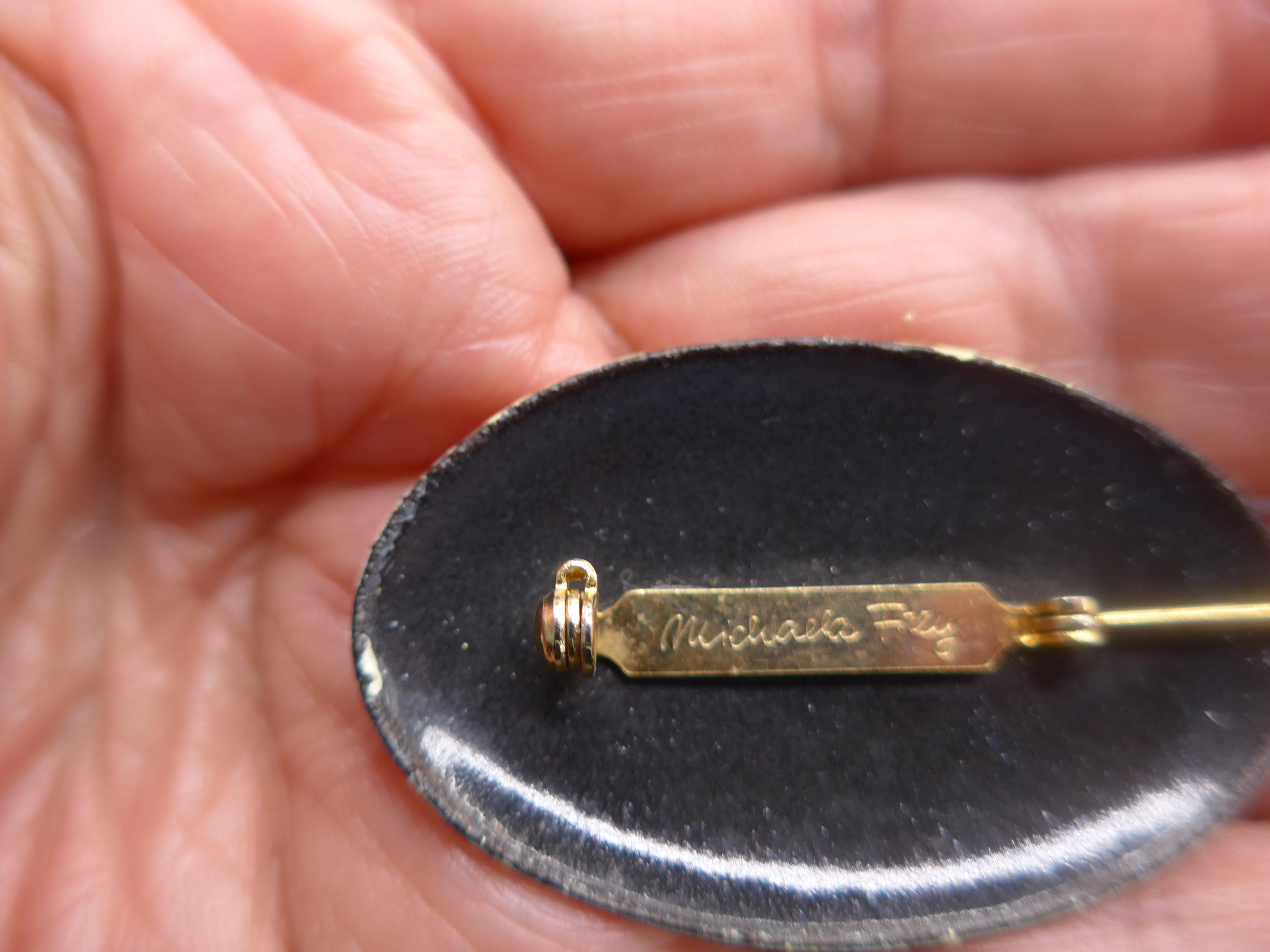 Broche émaillée Signée Michaela Frey - Belle Pièce D'occasion, Bijou De Créateur