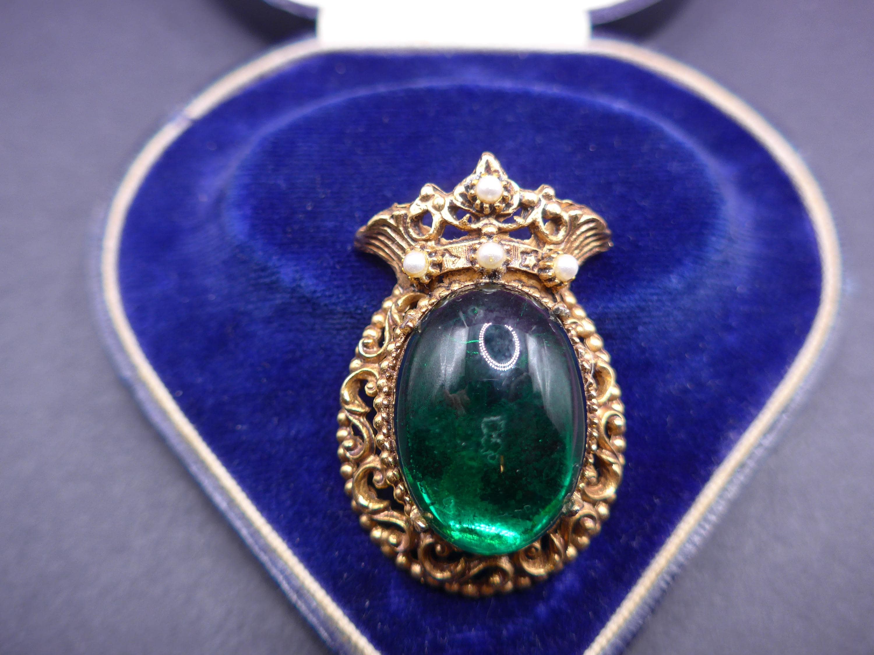 ヴィンテージ サイン入り フロレンツァ ブローチピン - ドーム型