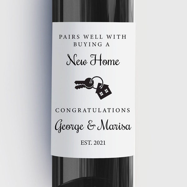 1st Home Housewarming Gift Idea, Realtor Client Gift, Congratulations on Your New Home, Personalized Housewarming Wine Gift, Bulk Pricing