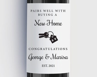 1st Home Housewarming Gift Idea, Realtor Client Gift, Congratulations on Your New Home, Personalized Housewarming Wine Gift, Bulk Pricing