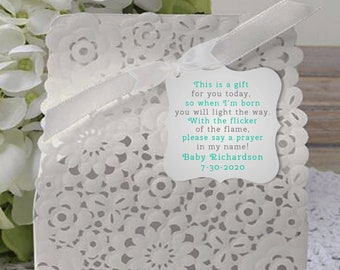 Printable Favor Tags For Tea Light Baby Shower Favors Baby