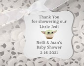 Little Jedi Baby Shower Stickers PRINTED Baby Yoda Sticker Labels PERSONALIZED Star Wars Baby Shower