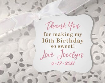 Sweet 16 Birthday Tags Quincea\u00f1era Tags Quincea\u00f1era Tags Personalized Tags Sweet 16 Favors Tags Quincea\u00f1era Favors Tags