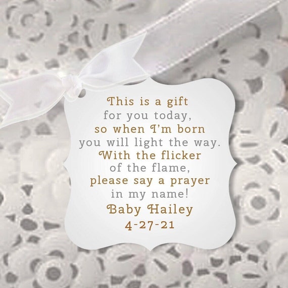 Tea Light Candle Baby Shower Favor Tags Baby Candle Poem Tag Gray And Tea Light Candle Baby Shower Favor Tags Baby Candle Poem Tag Gray And