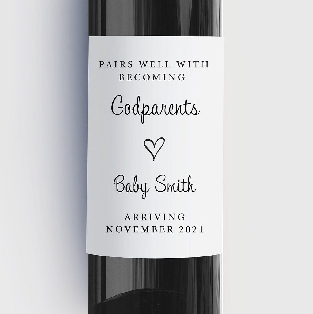 Pairs Well With Godparents Baby Announcement Gift Etsy
