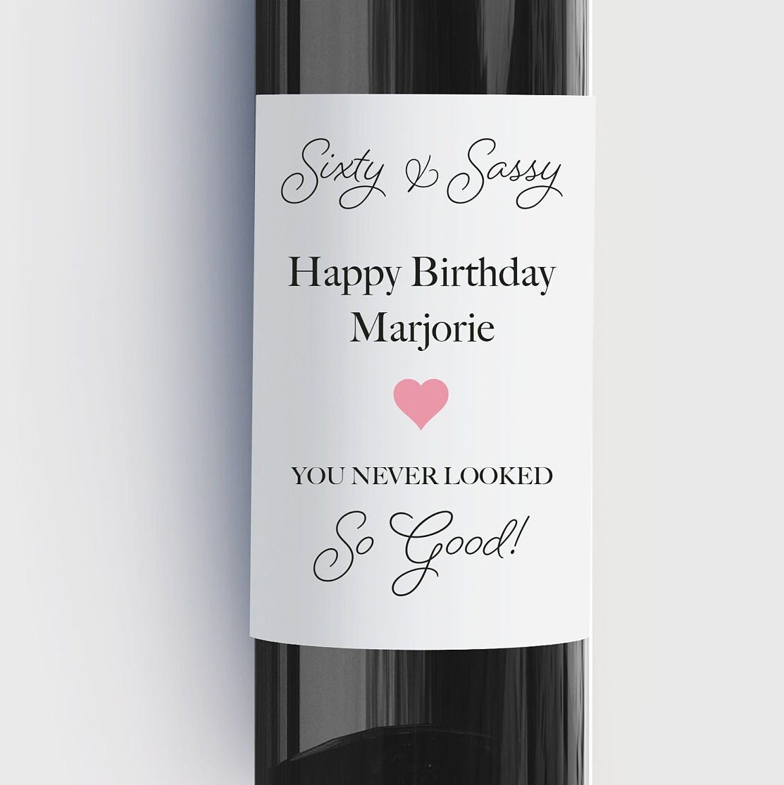 PRINTED 60th Birthday Wine Bottle Labels Sixty and Sassy - Etsy