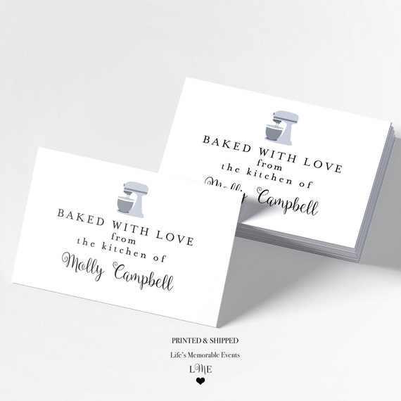 Baked With Love Cards, From The Kitchen Of, Holiday Baked Product Tags, Set of 100, Personalized Il_570xn