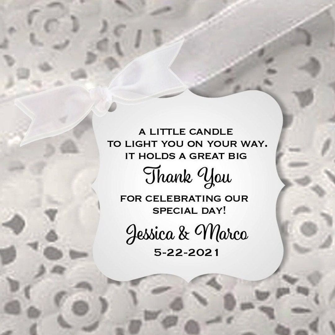 Wedding Candle Favor Tags Engagement Party Favor Tags Thank Etsy