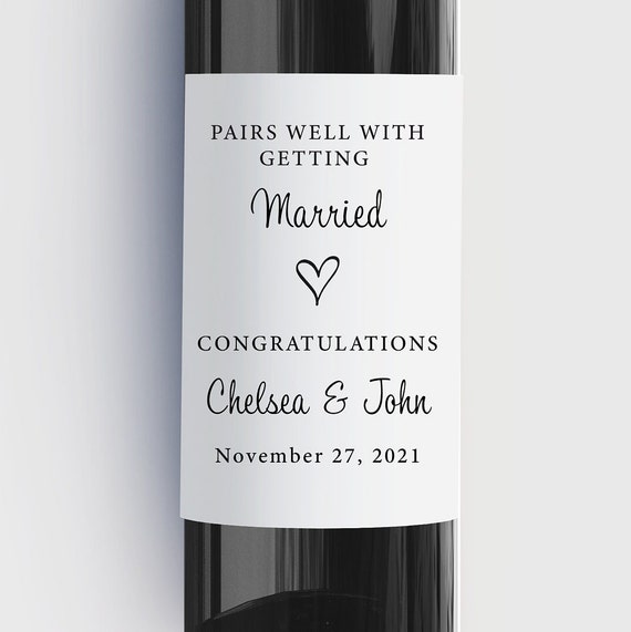 Engagement Gift for Couple Pairs Well With Engagement Engagement Wine Engaged Wine Label Engagement Gift Wedding Wine Label En
