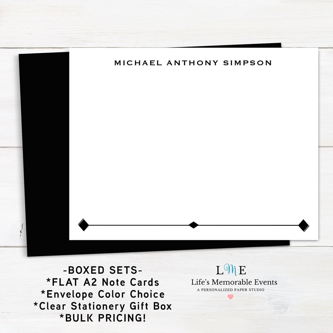 Masculine Stationery Set Note Cards, Gift for Boss Stationery, Groomsman Gift, Personalized Gift