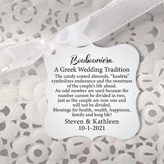 A Greek Wedding Tradition, Koufeta Candy Coated Almond Tags, Greek