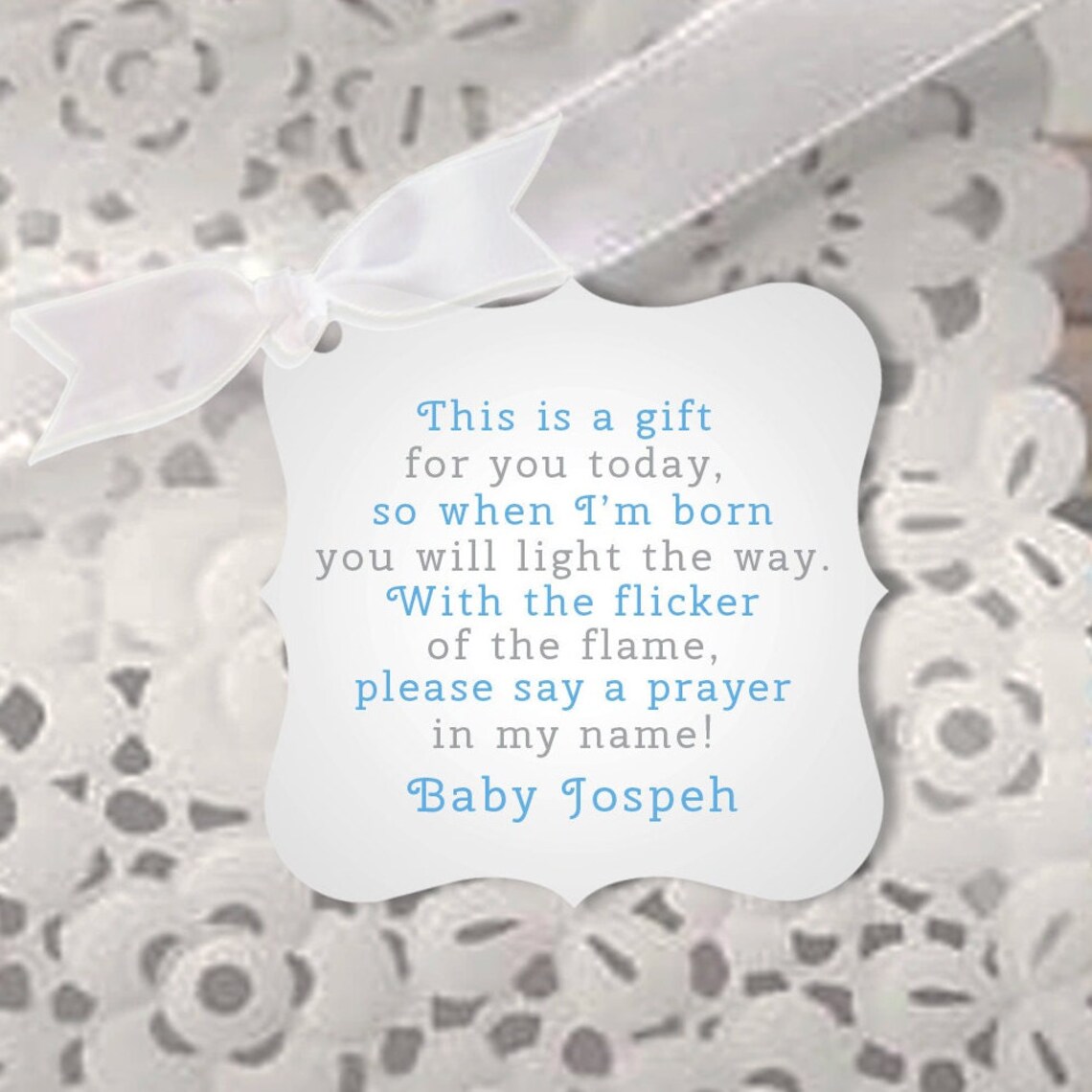 Boy Baby Shower Tea Light Candle Tags Candle Poem Tags Tea - Etsy