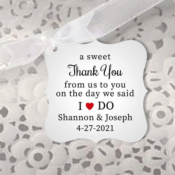 Thank You Wedding Tags, Wedding Candy Favor Tags, Honey Jar Tags, Wedding Dessert Tags, Personalized A Sweet Thank You Wedding Favor Tags Il_570xn