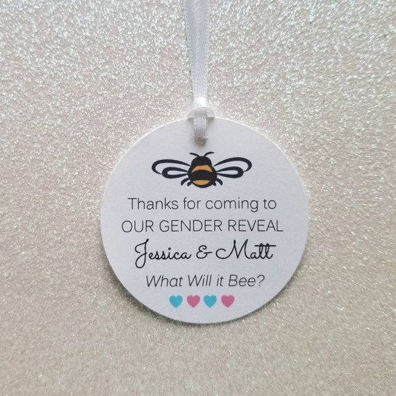 Gender Reveal Baby Shower Favor Tags, What Will It Bee, Baby Bumble Bee, Honey Jar Baby Shower Favor Tags, PERSONALIZED Il_570xn