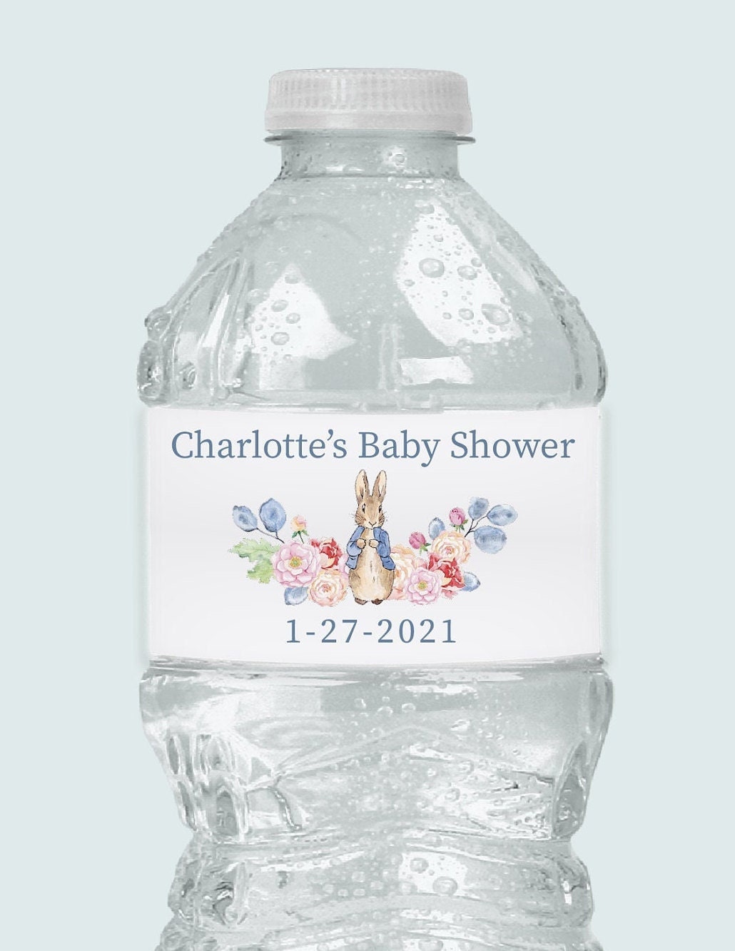 Peter Rabbit Water Bottle Labels Beatrix Potter Baby Shower Table Decor Personalized Waterproof Tear Resistant Labels Bulk