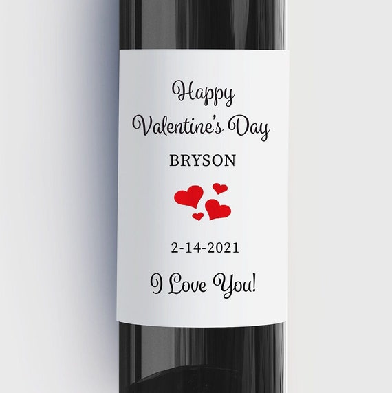 Etiquette de bouteille de vin joyeuse Saint-Valentin, idée cadeau petit ami  Saint-Valentin, étiquette de vin mari Saint-Valentin, étiquette imperméable  personnalisée -  France