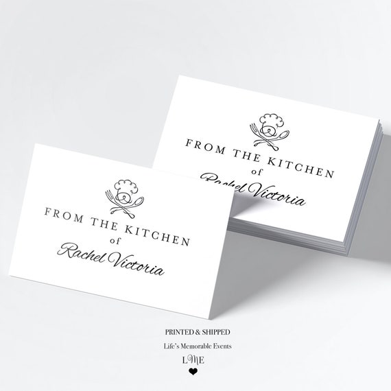 PRINTED From The Kitchen of, Holiday Baked Goods, Chef with Utensils Cards, Personalized Il_570xn