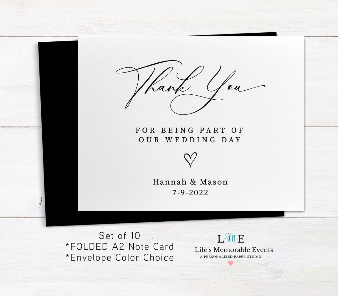 10 Wedding Thank You Cards Wedding Vendor Notecards Set of Etsy