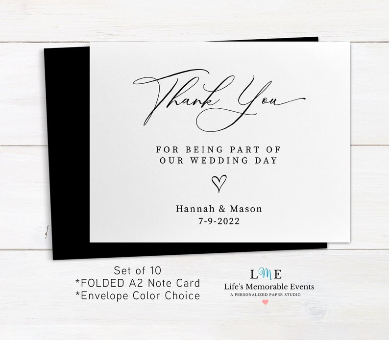 10 Wedding Thank You Cards Wedding Vendor Notecards Set of Etsy