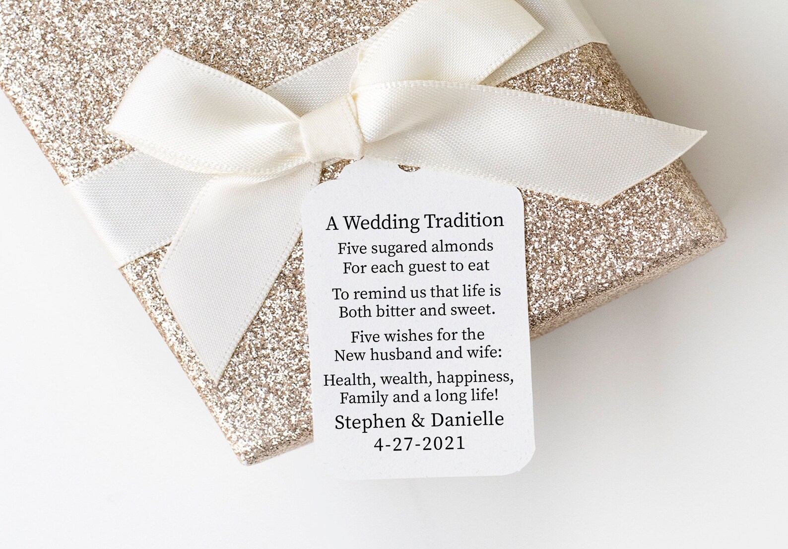 Wedding Tradition Favor Tags Jordan Almond Favor Five Wishes Etsy