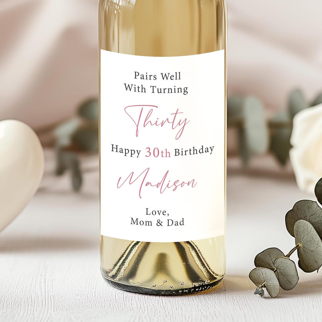 thumbnail image 2 of 30th Birthday Wine Label/30th Birthday Gift/thirty Birthday Label 2 of 13