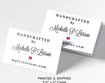 Handcrafted Business Cards Handmade Gift Cards, Personalized Handcrafter Gift Idea Soap Maker, Business Tags for Handmade Jewelery
