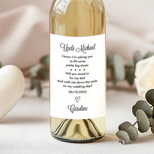 Will You Stand In For My Dad, Walk Me Down The Aisle, Bride-to-be Special Request Label, Personalized Waterproof/Tear-Resistant Label
