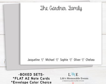 Family Stationery Note Cards, Housewarming Gift Idea, Family Stationery Cards, Realtor Gift BOXED Set A2 Notecards, Personalized Family Gift